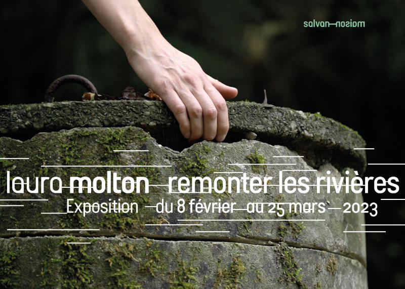 Un puit à ouvrir… Carton d'invitation de l'exposition de Laura Molton “Remonter les rivières” à la Maison Salvan, par Yann Febvre.