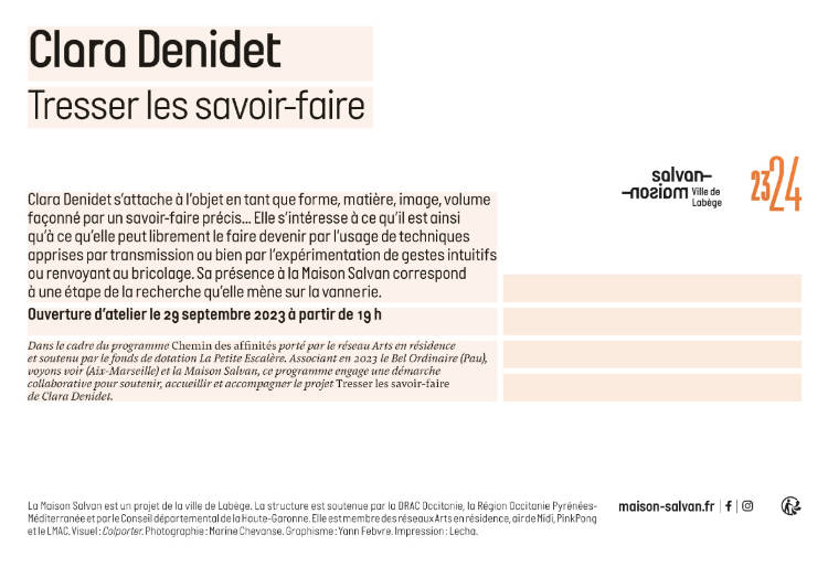 Carte postale Marie-Jeanne Hoffner, part de l’identité graphique de la saison 2022/23 de la Maison Salvan par Yann Febvre.