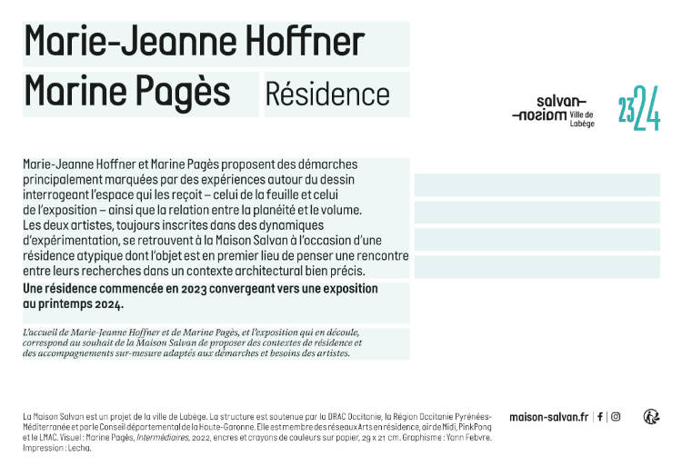 Carte postale Marine Pagès, part de l’identité graphique de la saison 2022/23 de la Maison Salvan par Yann Febvre.