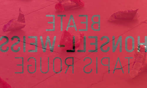 Identité graphique de l'exposition “Tapis rouge” de Beate Honsell-Weiss à la Maison Salvan par Yann Febvre.
