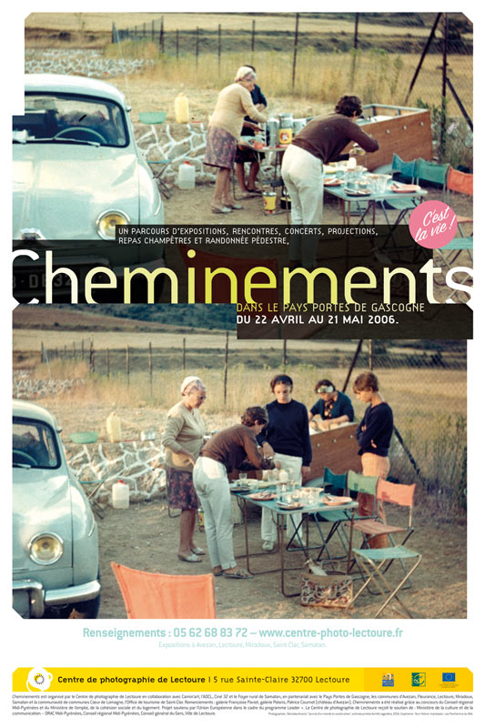 Comme un journal privée. Images de Stanislas Amand pour la communication du festival “Cheminements 2006” du Centre d'art et de photographie de Lectoure, par Yann Febvre.