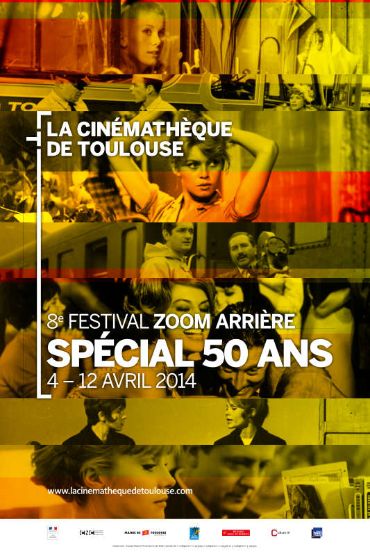 Festival “Zoom arrière, spécial 50 ans” à la Cinémathèque de Toulouse. Projet d'affiche de l'évènement par Yann Febvre.