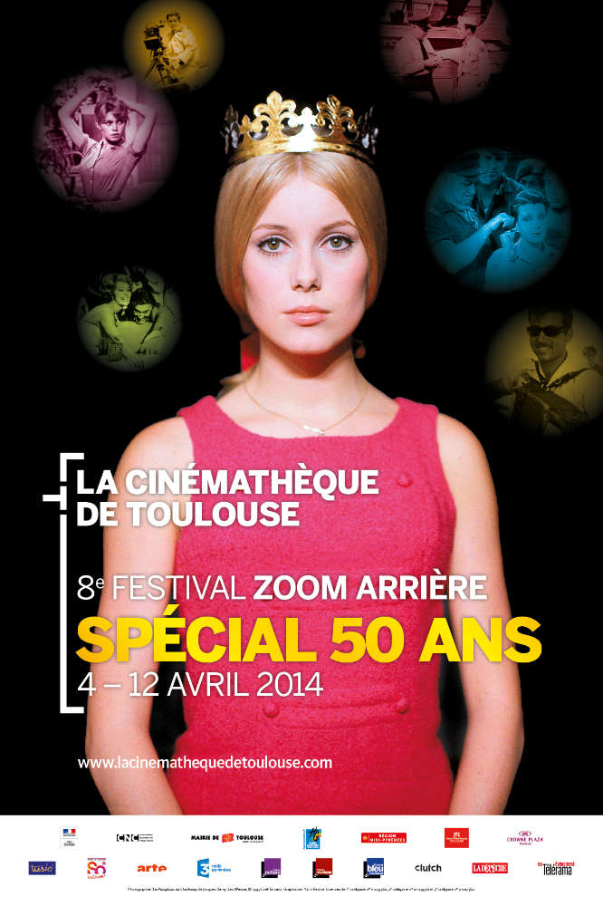 Catherine Deneuve, reine du 8e festival “Zoom arrière, spécial 50 ans” à la Cinémathèque de Toulouse. Affiche de l'évènement par Yann Febvre.