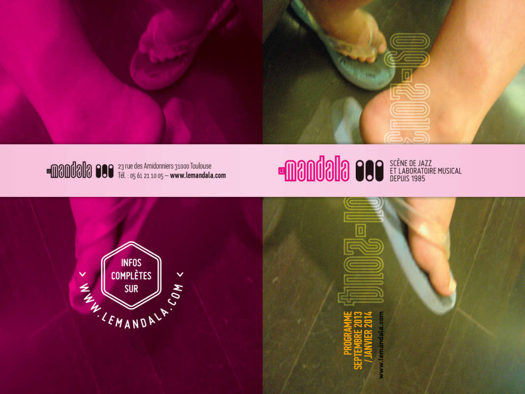 Comme un poisson dans le jazz ! Le Mandala, projet de couverture programme de la saison 2013, graphisme par Yann Febvre.
