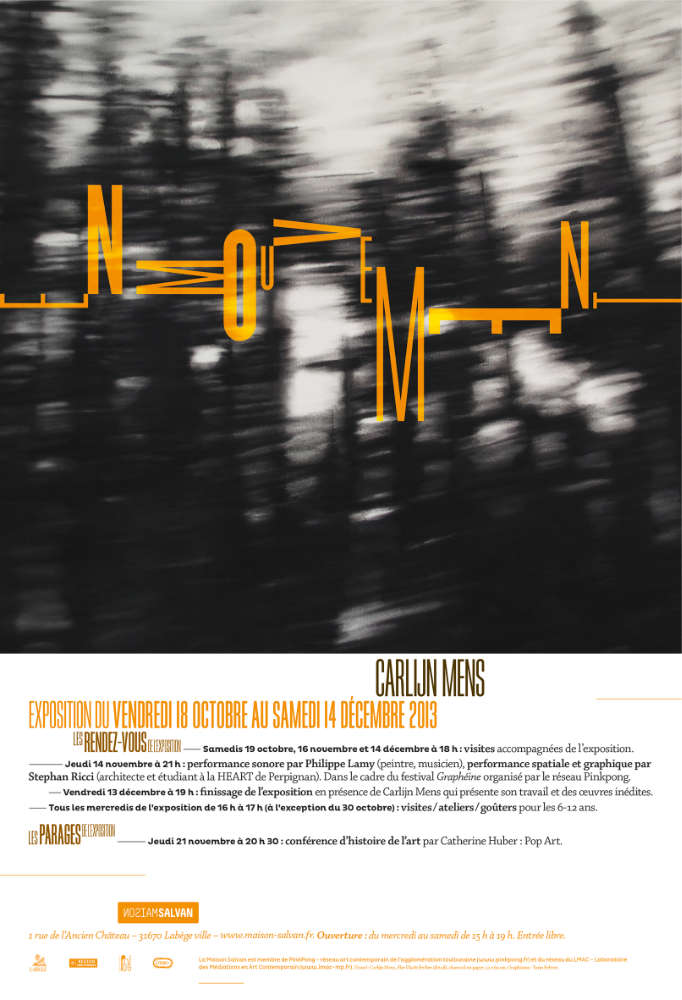 Tout bouge ! Exposition “En mouvement” de Carlijn Mens à la Maison Salvan. Affiche par Yann Febvre.