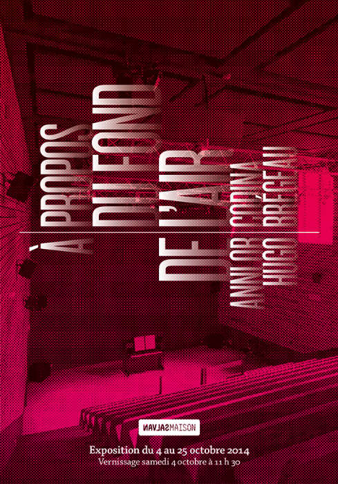 Comme un air de famille. Exposition “À propos du fond de l’air” de Annlor Codina et Hugo Brégeau à la Maison Salvan. Flyer par Yann Febvre.