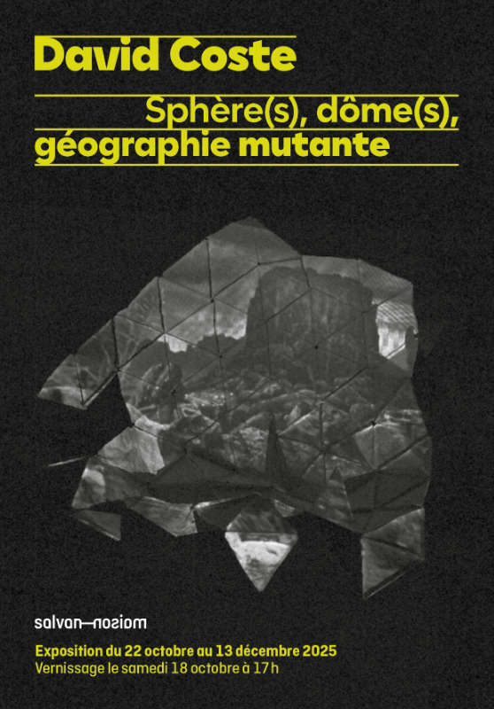 Tout de ronds ! Flyer de l'exposition de David Coste “Sphère(s), dôme(s), géographie mutante” à la Maison Salvan, par Yann Febvre.