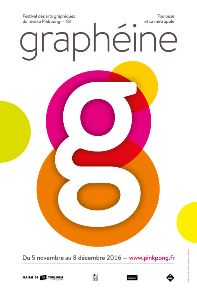 Plein les yeux ! Projet d’affiche du festival “Graphéine” du réseau Pinkpong par Yann Febvre.