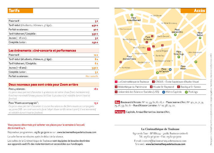 Plongée dans le 7e art, dépliant “Zoom arrière 2007” pour la Cinémathèque de Toulouse.