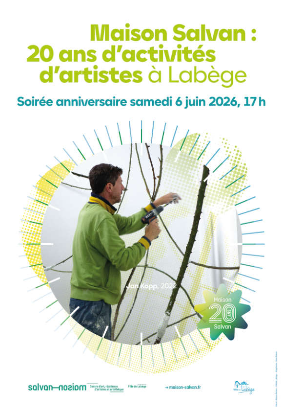 Une histoire de 20 ans ! Affiche de la soirée anniversaire des 20 ans de la Maison Salvan, par Yann Febvre.